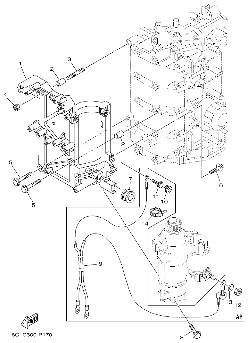 Yamaha F50HET, F60FET, F50HEHD, F60FEHT ELECTRICAL 4 parts diagram